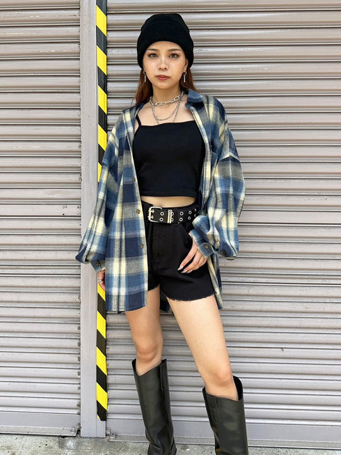BIGシルエットチェックシャツ